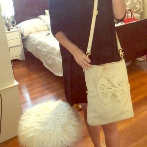 Tory Burch crossbody white leather bag